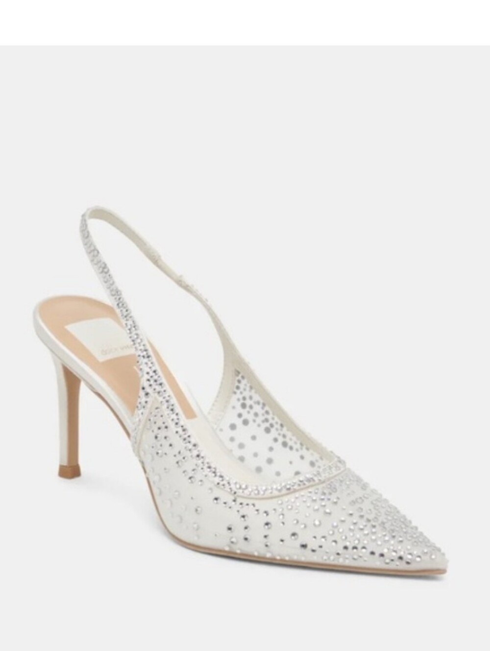 New Without Tags Dolce Vita Kaye Crystal Slingback White Mesh Size 8.5
